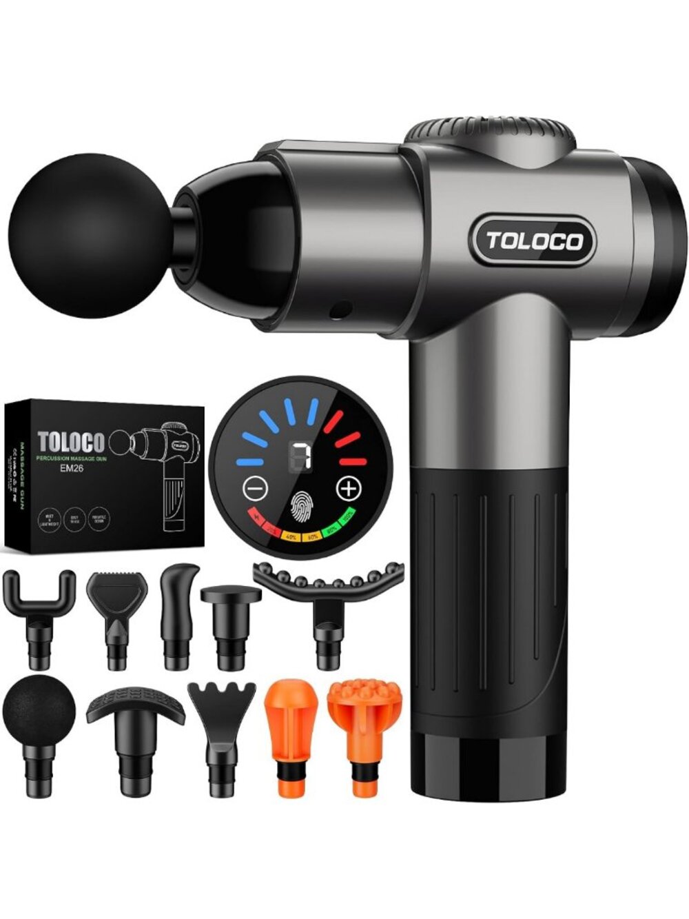Deep Tissue Massage Gun for Pain Relief, 10 Heads, Silent Motor - Perfect Gift!